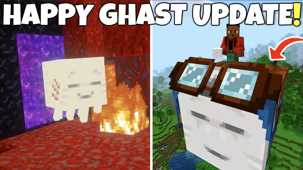 La version préliminaire Bedrock 1.21.80.25 permet désormais expérimenter le Ghast heureux